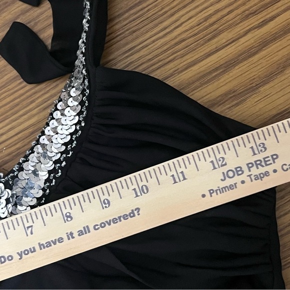 Vintage City Triangles Sequin Halter Dress Y2K Fairy Grunge Prom Size Medium - Picture 7 of 11